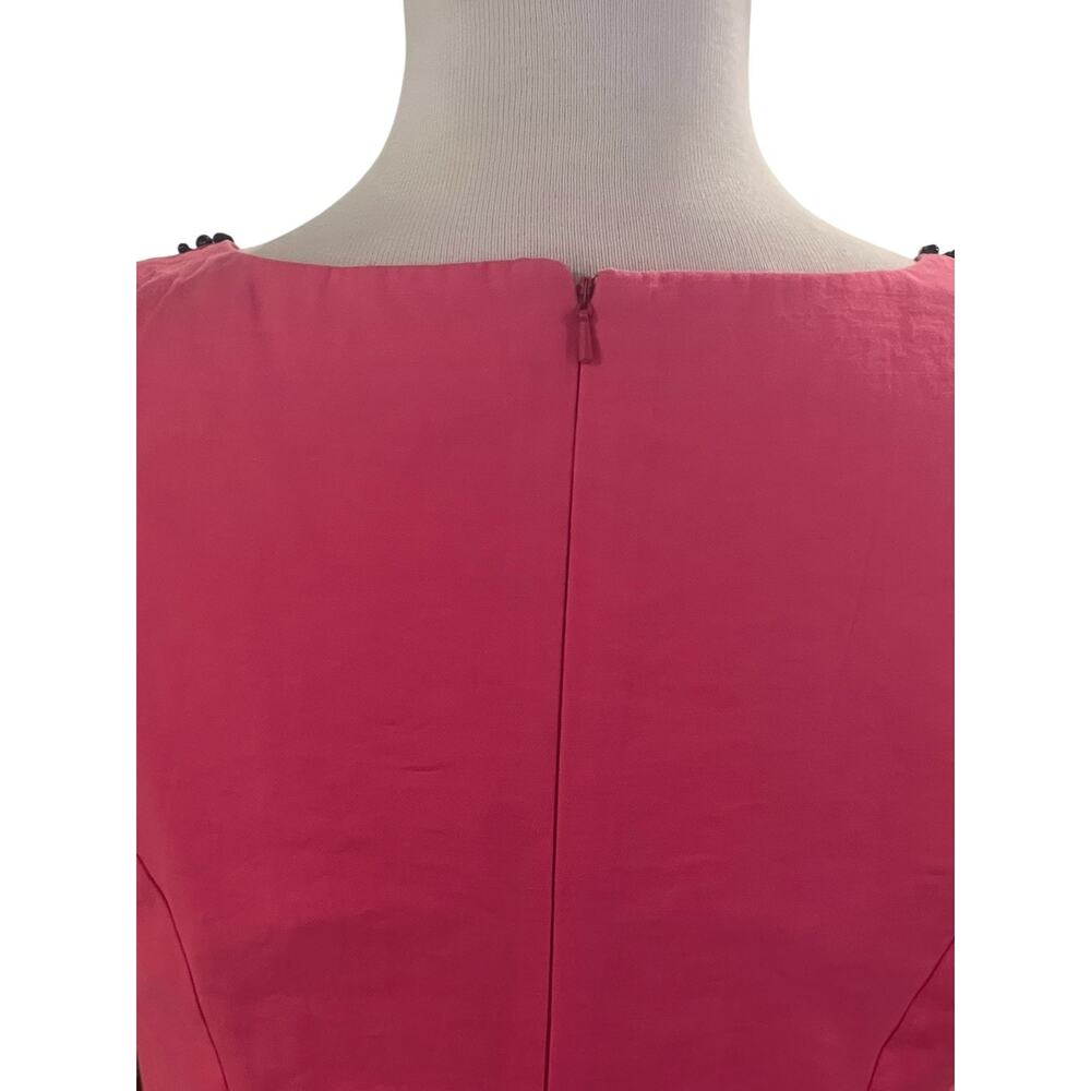 Lilly Pulitzer Coral Beaded Rhinestone Neckline Sz 6 Sleeveless Zip Back Lined - Picture 5 of 6
